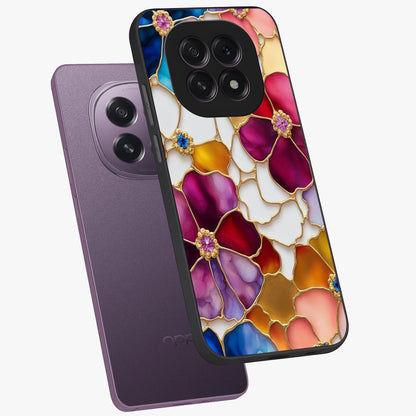 Marble Flower Pattern Glass Case displayed in angled mockup highlighting elegant marble floral design with modern aesthetic.