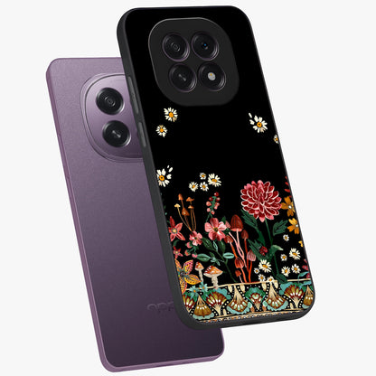 Midnight Bloom Pattern Glass Case displayed in angled mockup highlighting elegant flower design with midnight aesthetic style.