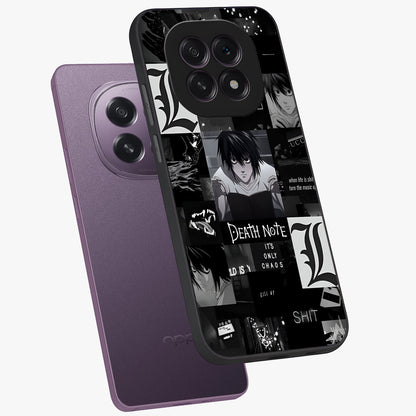 Midnight Chaos Mind Glass Case displayed in angled mockup highlighting chaotic artistic design with dramatic midnight aesthetic.