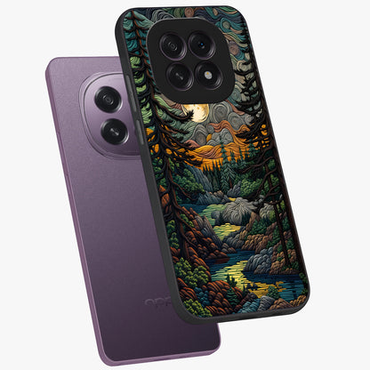 Moonlight Forest Dream Glass Case displayed in angled mockup highlighting dreamy forest design with glowing moon aesthetic.
