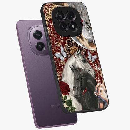 Moonlit Royal Stallion Glass Case displayed in angled mockup highlighting powerful stallion illustration with royal night aesthetic.