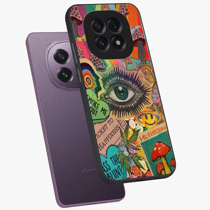 Mystic Eye Wonderland Glass Case displayed in angled mockup highlighting magical eye illustration with dreamy aesthetic.