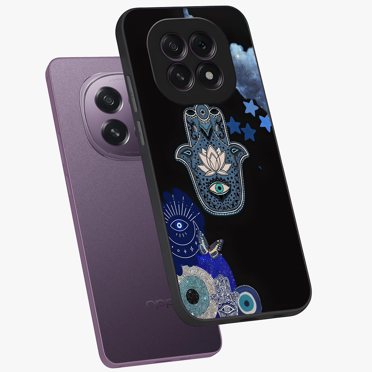 Mystic Hand Aura Glass Case displayed in angled mockup highlighting magical aura design with spiritual aesthetic style.