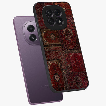 Persian Velvet Tale Glass Case displayed in angled mockup highlighting ornate textile inspired design with royal aesthetic.