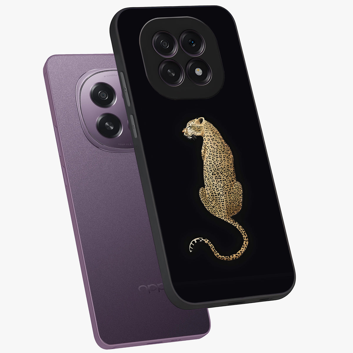 Regal Leopard Glass Case displayed in angled mockup highlighting powerful animal illustration with stylish wild aesthetic.