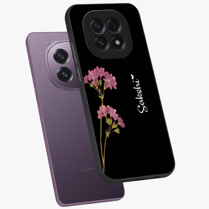 Riching Lavender Flower Custom Name Glass Case displayed in angled mockup highlighting delicate lavender flower design with custom name feature.