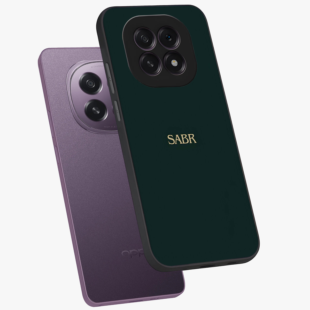 Sabr Minimal Patience Glass Case displayed in angled mockup highlighting simple inspirational design with clean aesthetic style.