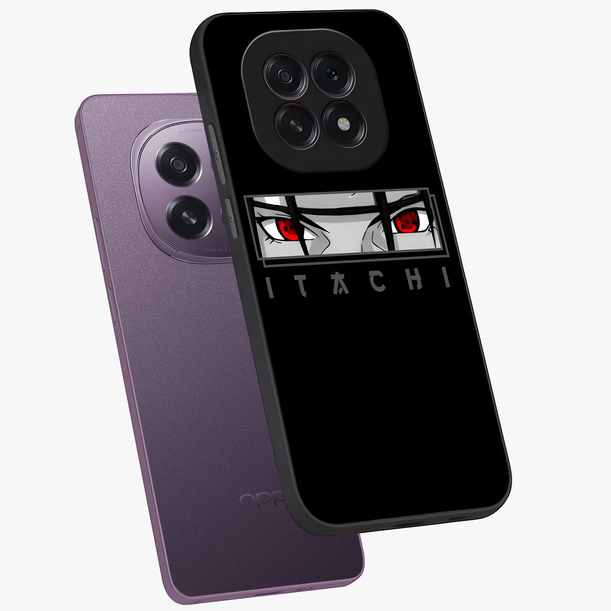 Scarlet Gaze Dominance Glass Case displayed in angled mockup highlighting intense visual design with bold scarlet aesthetic.