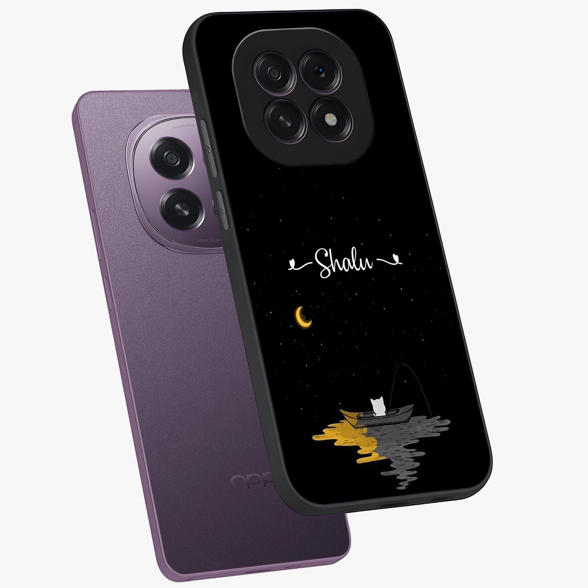 Silent Night Row Glass Case displayed in angled mockup highlighting peaceful evening design with dreamy night aesthetic.