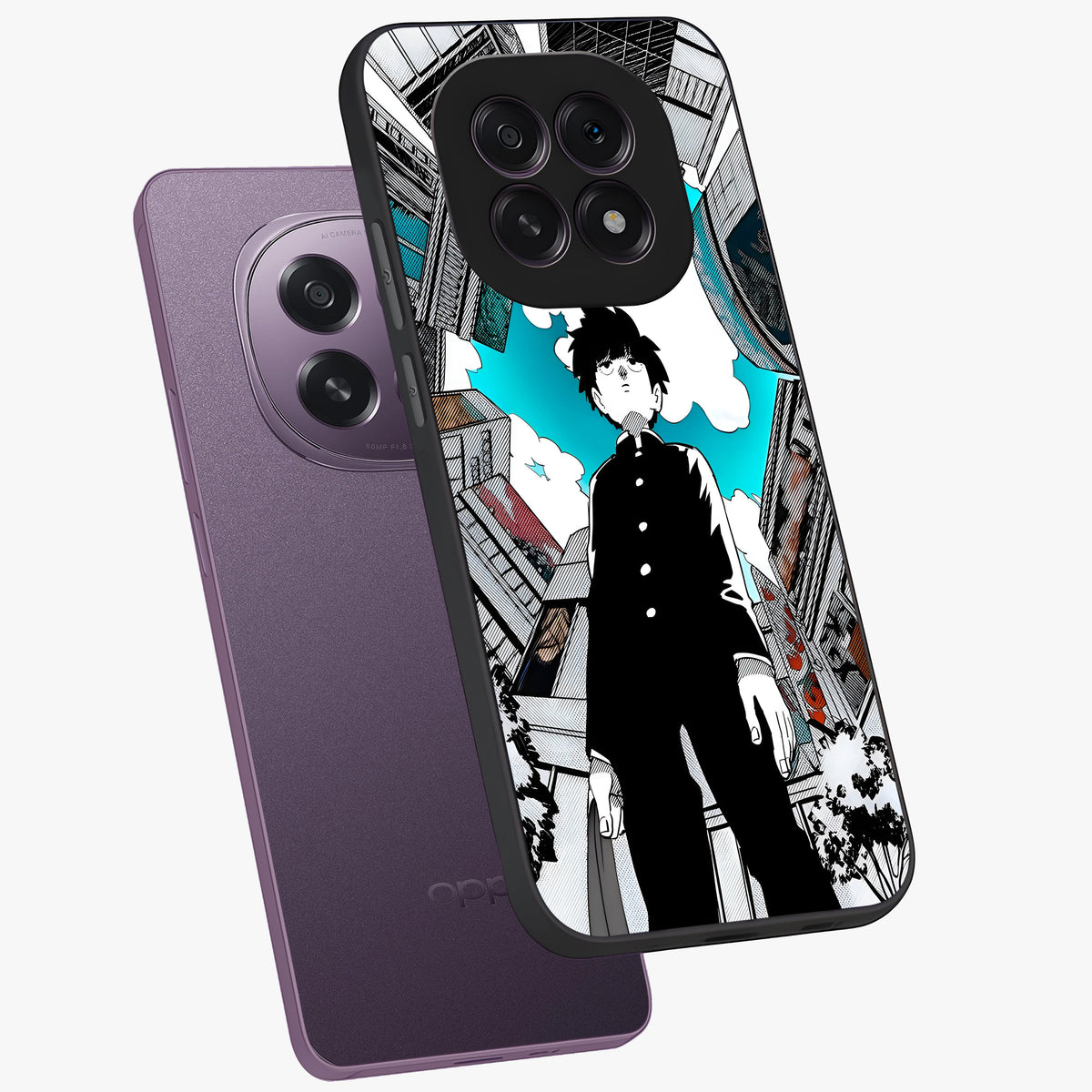 Silent Psychic Awakening Glass Case displayed in angled mockup highlighting spiritual awakening design with cosmic aesthetic.
