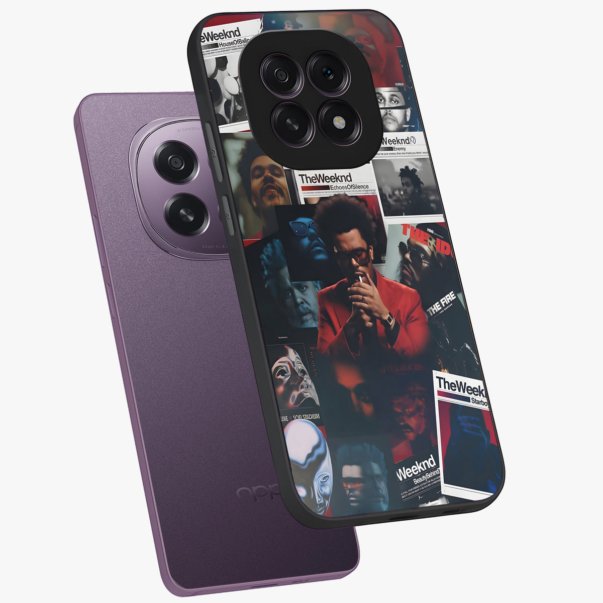 The Weeknd Glass Case displayed in angled mockup highlighting stylish pop culture inspired design with modern aesthetic.