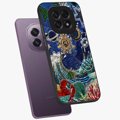 Universe Underwater Spark Glass Case displayed in angled mockup highlighting glowing aquatic design with celestial aesthetic.