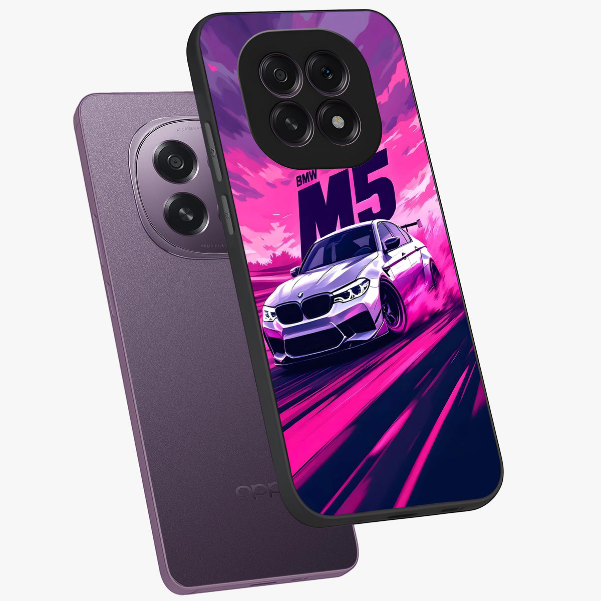 Velocity Drift Pulse Glass Case displayed in angled mockup highlighting dynamic drift design with sporty automotive aesthetic.