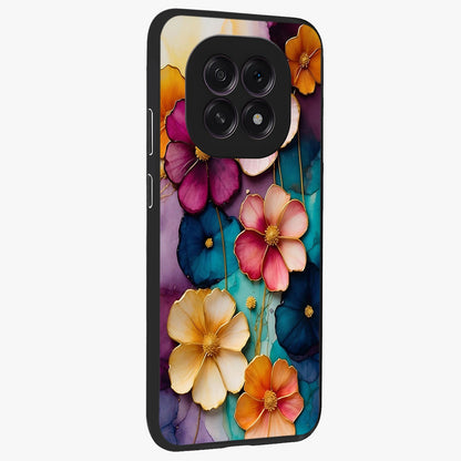 Artlyn Grace Flower Pattern Glass Case upright view showcasing graceful floral artwork with aesthetic botanical style.