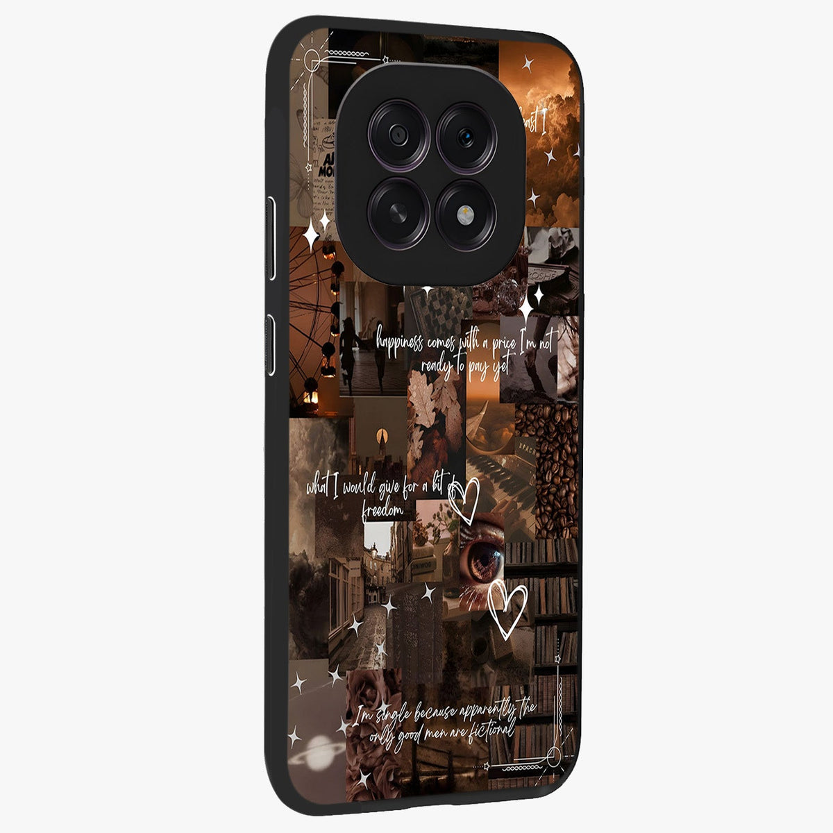 Bittersweet Aesthetic Chaos Glass Case upright view showcasing bold artistic chaos design with modern aesthetic style.