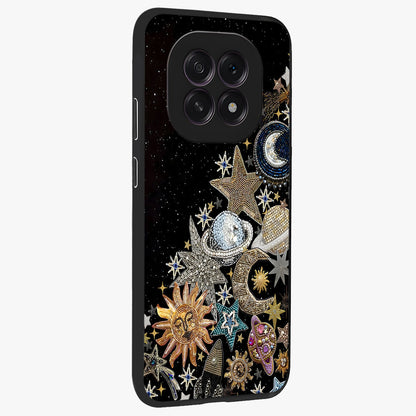 Cosmic Sparkle Dreams Glass Case upright view showcasing glowing cosmic artwork with magical galaxy theme.