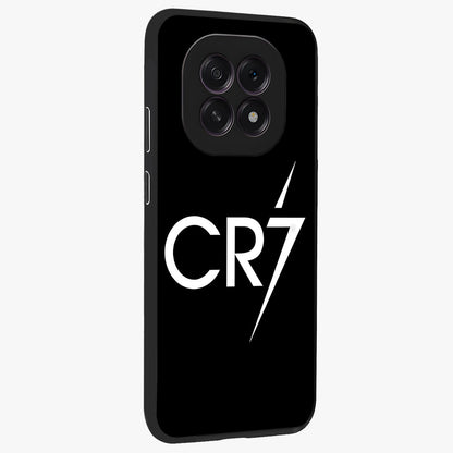 Cr7 Elite Strike Glass Case upright view showcasing energetic football inspired design with modern sports aesthetic.