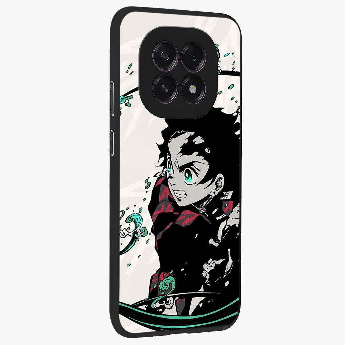 Demon Slayer Glass Case upright view showcasing powerful anime artwork with intense warrior theme.