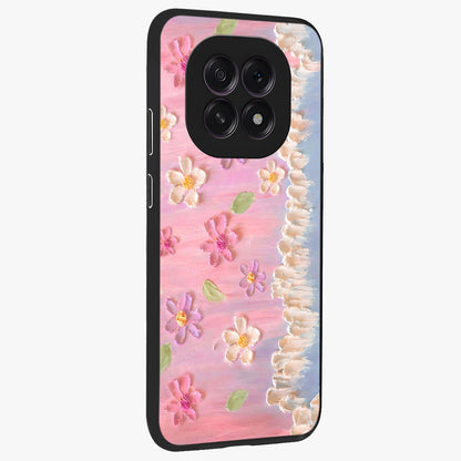 Dreamy Painted Garden Glass Case upright view showcasing vibrant floral garden artwork with artistic nature theme.