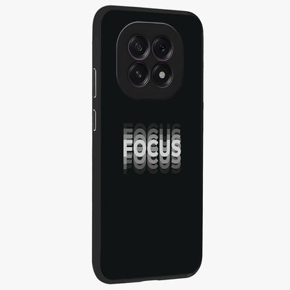 Focus Mode On Glass Case upright view showcasing strong typography statement with sleek motivational theme.