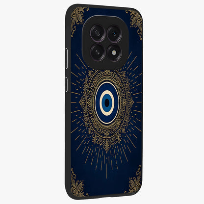 Golden Celestial Charm Glass Case upright view showcasing radiant celestial artwork with elegant golden theme.