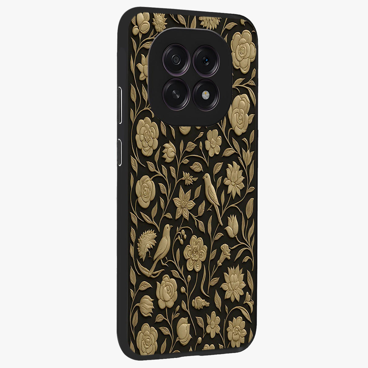 Golden Evil Eye Mandala Glass Case upright view showcasing decorative evil eye mandala artwork with spiritual aesthetic style.