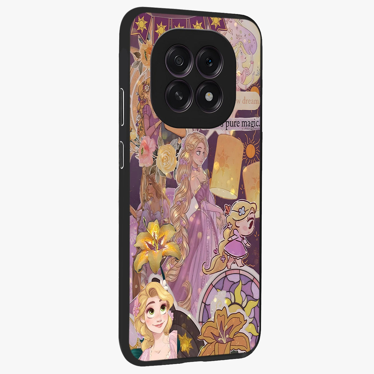 Magical Tangled Dream Glass Case upright view showcasing enchanting artistic artwork with dreamy fantasy theme.