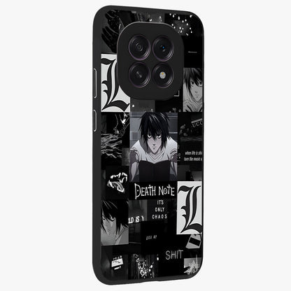 Midnight Chaos Mind Glass Case upright view showcasing expressive abstract artwork with bold dark theme.