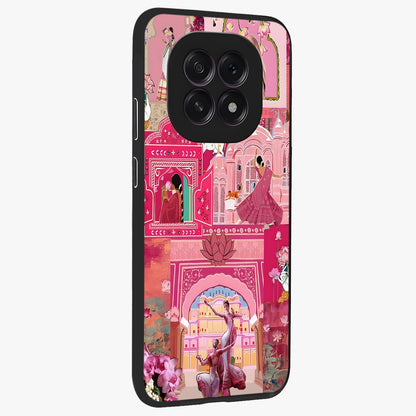 Pink Palace Muse Glass Case upright view showcasing artistic palace artwork with graceful royal theme.