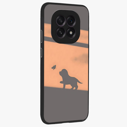 Puppy Shadow Art Glass Case upright view showcasing charming puppy artwork with creative silhouette theme.