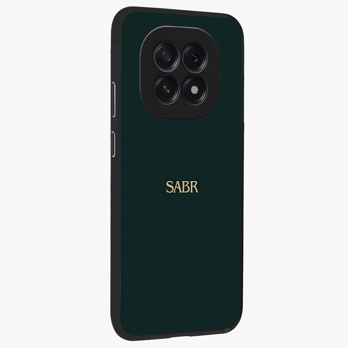 Sabr Minimal Patience Glass Case upright view showcasing calm minimalist artwork with motivational patience theme.