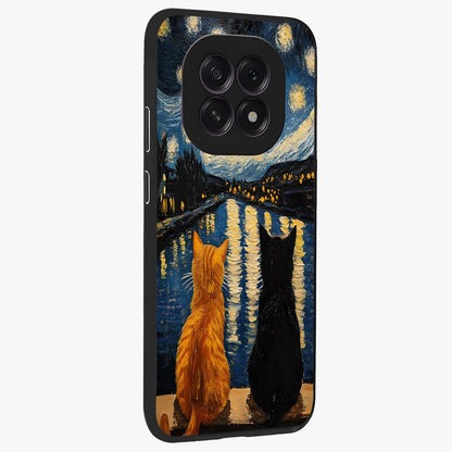 Starry River Cats Glass Case upright view showcasing adorable cat artwork with magical river and stars theme.