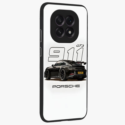 Turbo Legacy Icon Glass Case upright view showcasing bold racing inspired artwork with classic car theme.