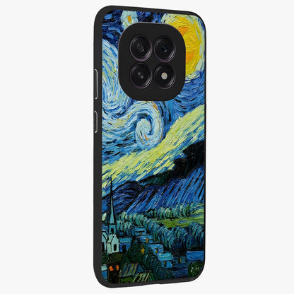 Van Gogh Art Glass Case upright view showcasing expressive painting style artwork with timeless artistic theme.