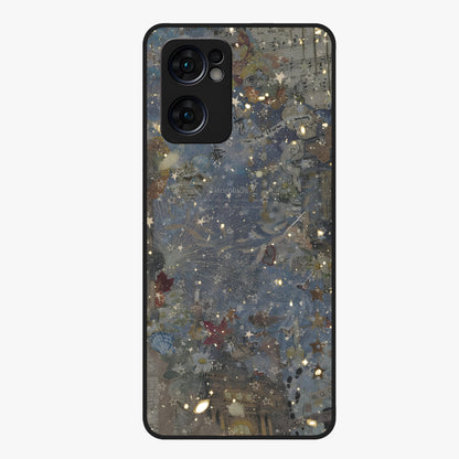 Aesthetic Astrolophia Glass Case showing flat back view with dreamy aesthetic design and glossy glass finish.