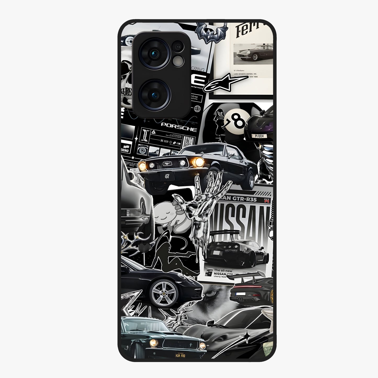 Aesthetic Dark Love Glass Case showing flat back view with dark romantic artwork and glossy glass finish.