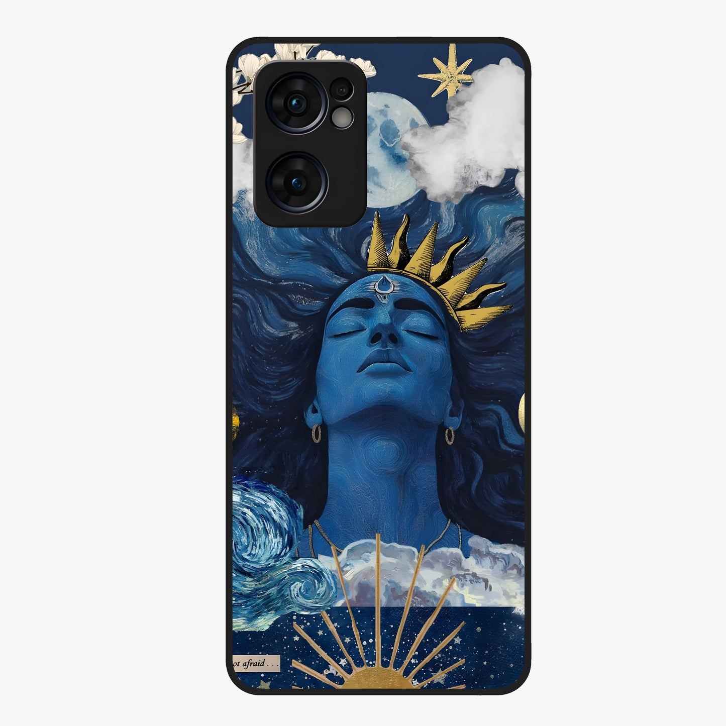 Aesthetic Lord Shiva Glass Case showing flat back view with divine Shiva artwork and glossy glass finish.