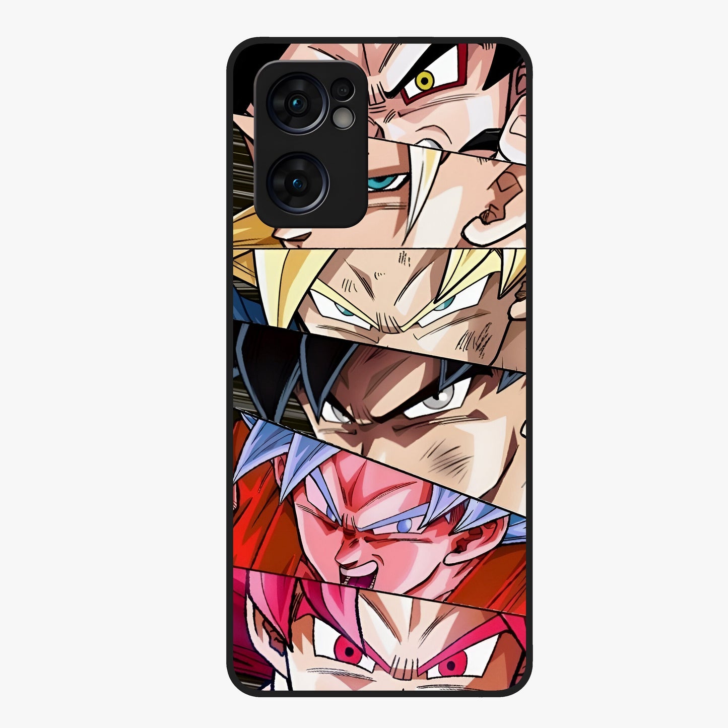 Anime Character Glass Case showing flat back view with vibrant anime artwork and glossy glass finish.