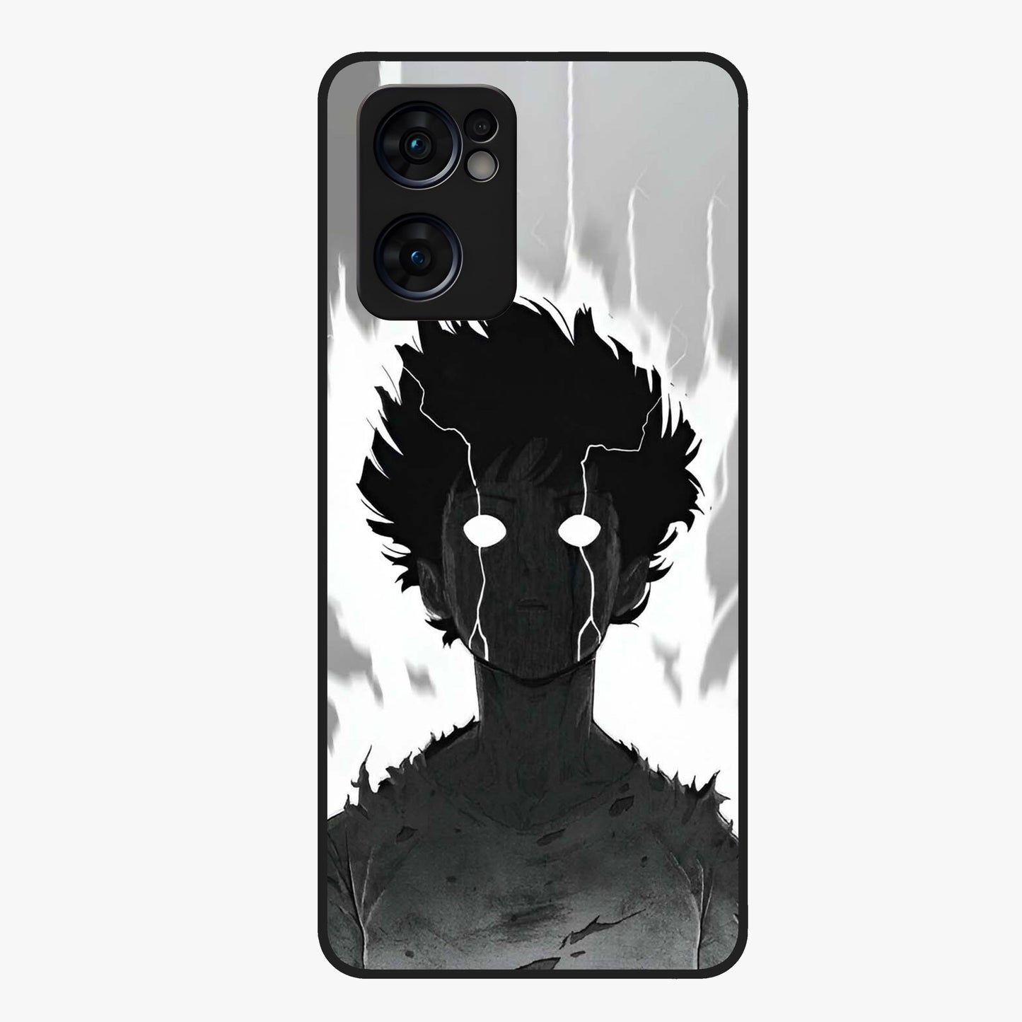 Awakened Inner Rage Glass Case showing flat back view with intense artistic artwork and glossy glass finish.