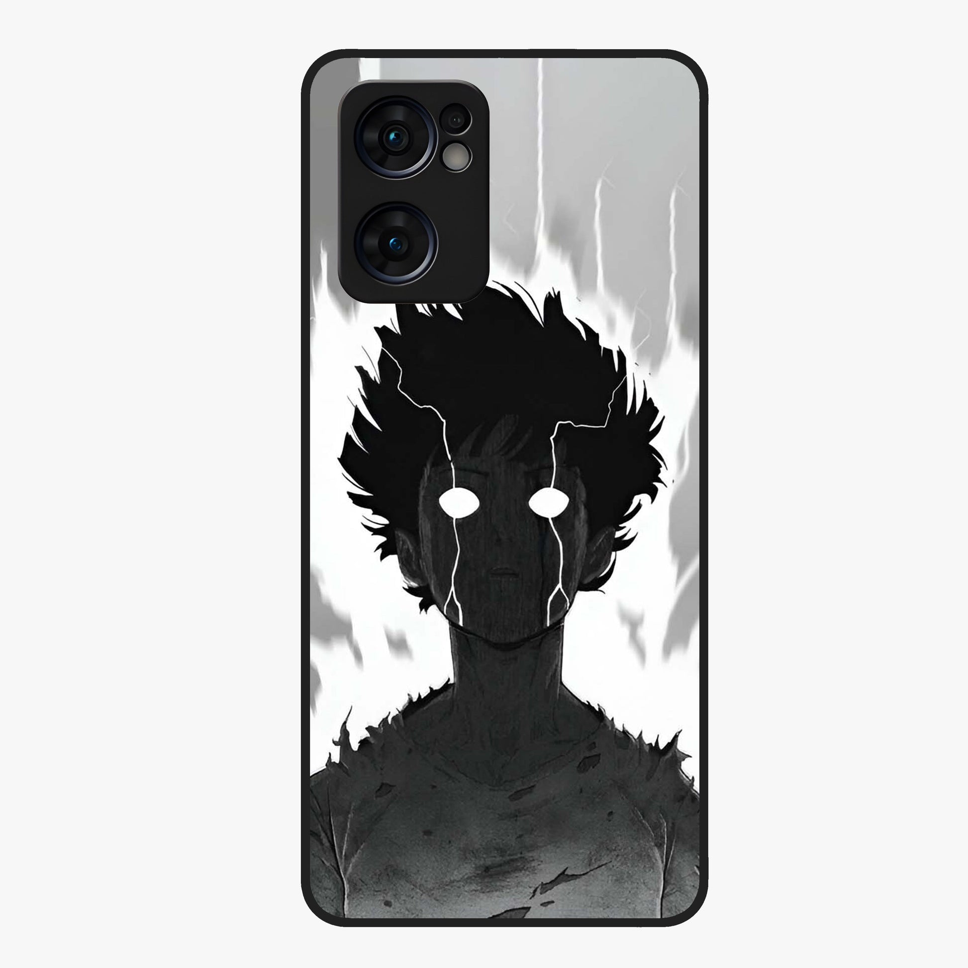 Awakened Inner Rage Glass Case showing flat back view with intense artistic artwork and glossy glass finish.