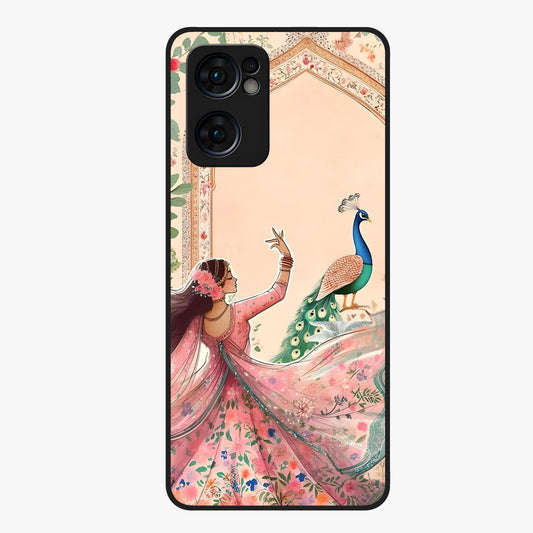 Royal Grace Muse Glass Case showing flat back view with elegant artistic artwork and glossy glass finish.
