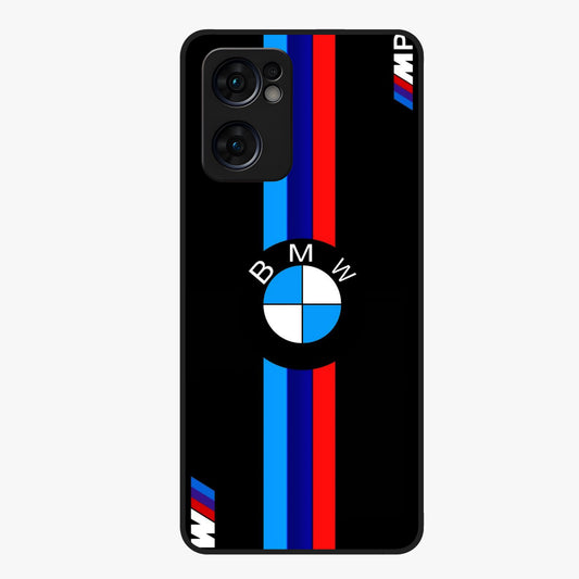 Turbo BMW Beast Glass Case showing flat back view with high performance sports car artwork and glossy glass finish.