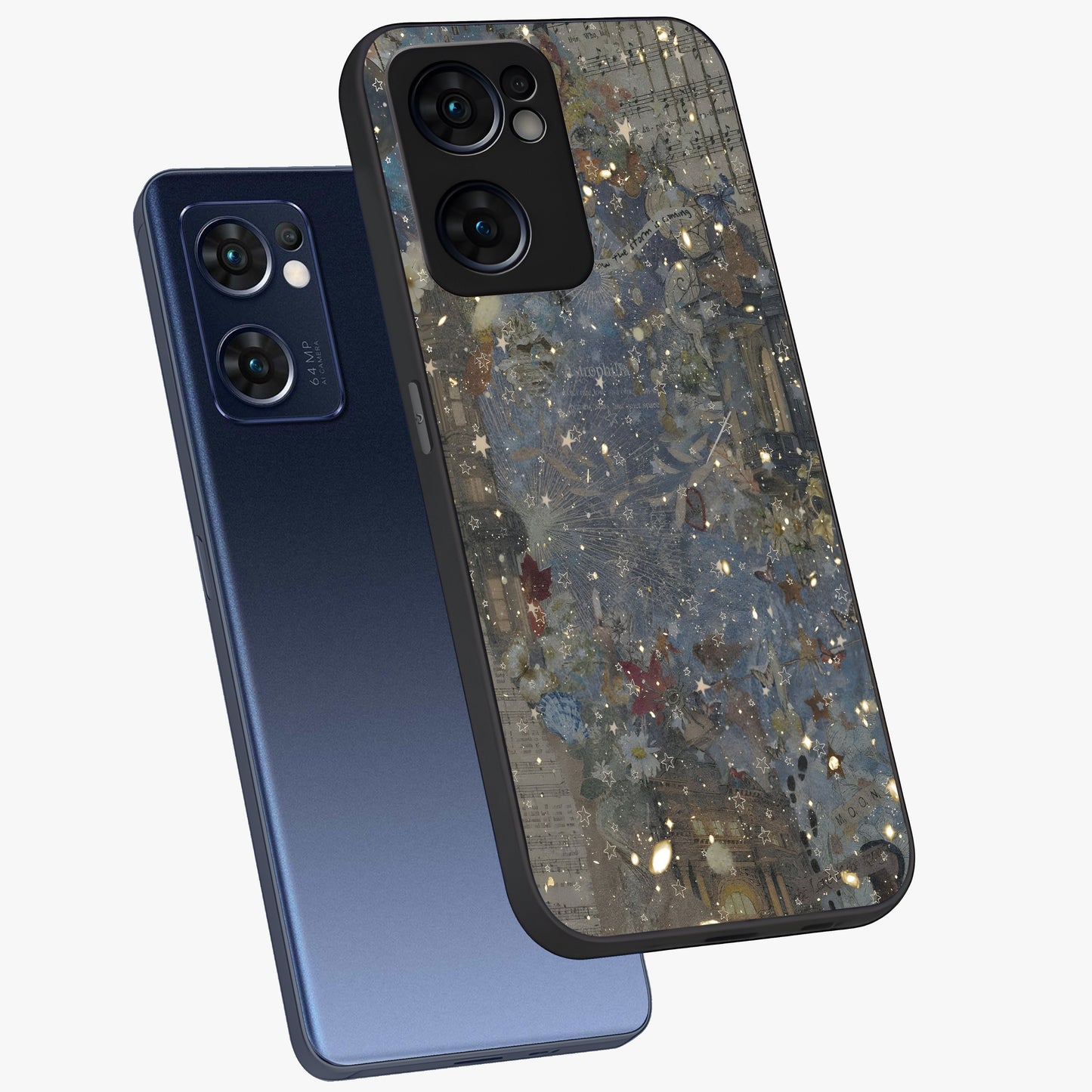 Aesthetic Astrolophia Glass Case displayed in angled mockup highlighting artistic aesthetic elements and smooth glass surface.