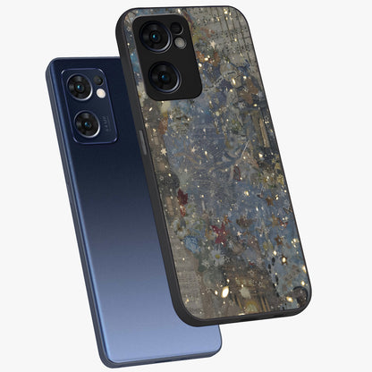 Aesthetic Astrolophia Glass Case displayed in angled mockup highlighting artistic aesthetic elements and smooth glass surface.
