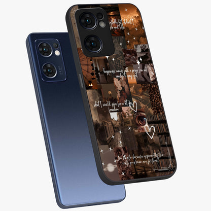 Bittersweet Aesthetic Chaos Glass Case displayed in angled mockup highlighting expressive abstract artwork and edgy aesthetic theme.