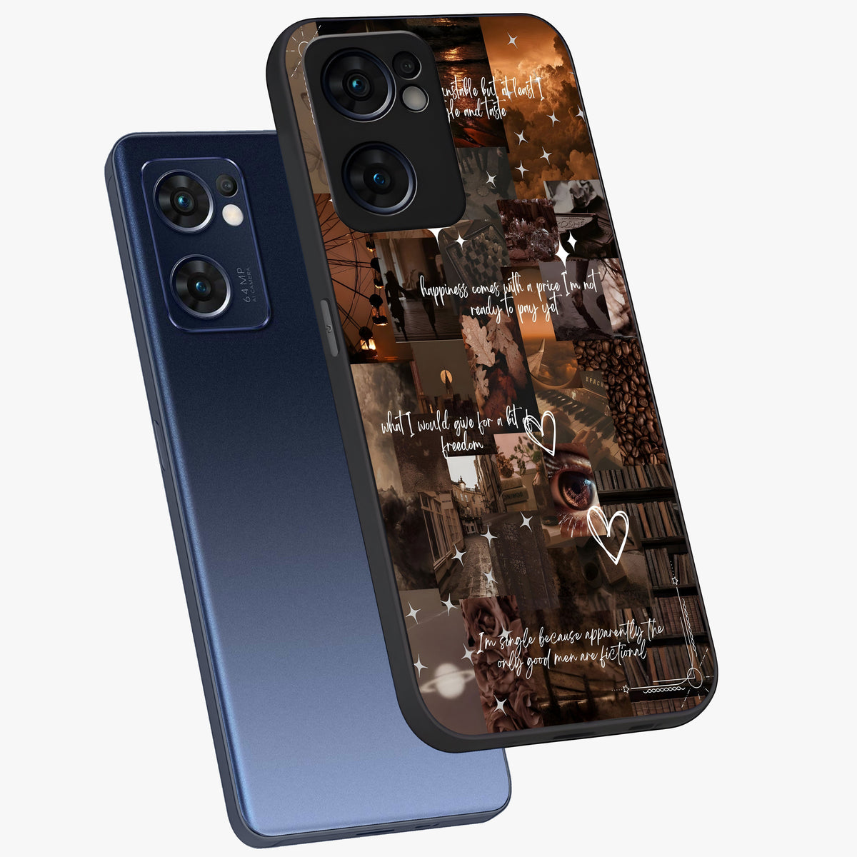 Bittersweet Aesthetic Chaos Glass Case displayed in angled mockup highlighting expressive abstract artwork and edgy aesthetic theme.