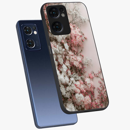 Blush Blossom Cloud Glass Case displayed in angled mockup highlighting soft cloud and blossom design with pastel aesthetic.
