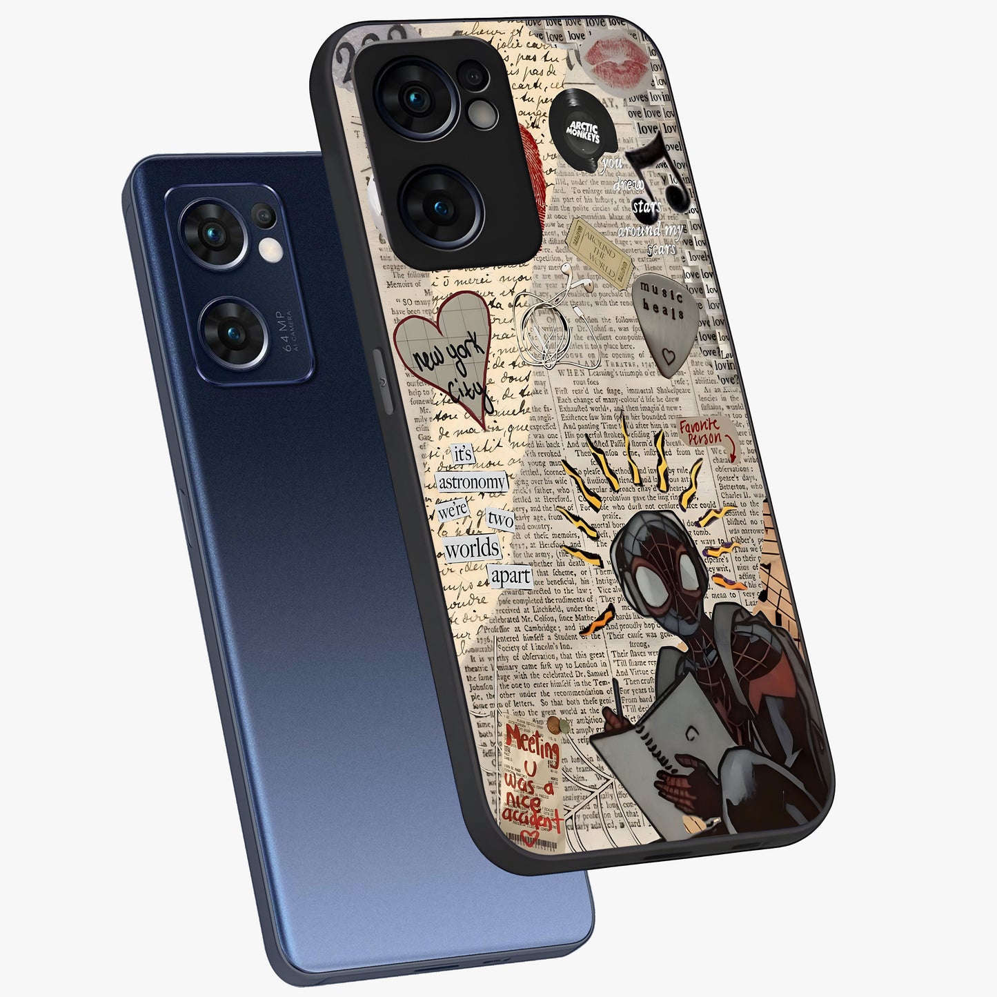 City Dream Sketch Glass Case displayed in angled mockup highlighting minimal city illustration with aesthetic sketch style.