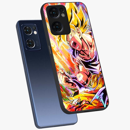 Firing Goku Glass Case displayed in angled mockup highlighting dynamic anime character design with action aesthetic.
