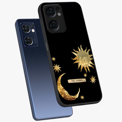 Gold Sun Blush Glass Case displayed in angled mockup highlighting radiant sun design with warm golden aesthetic.